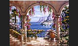 Floral Canvas Paintings - Floral Patio I